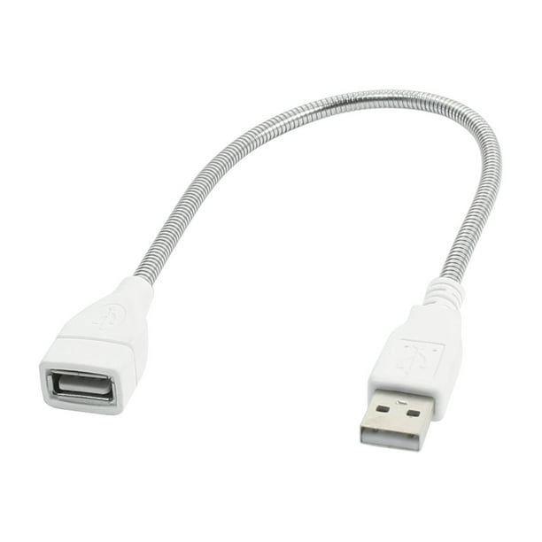Cable de extensión de manguera de metal USB 2.0 tipo A hembra a macho de 12" de largo