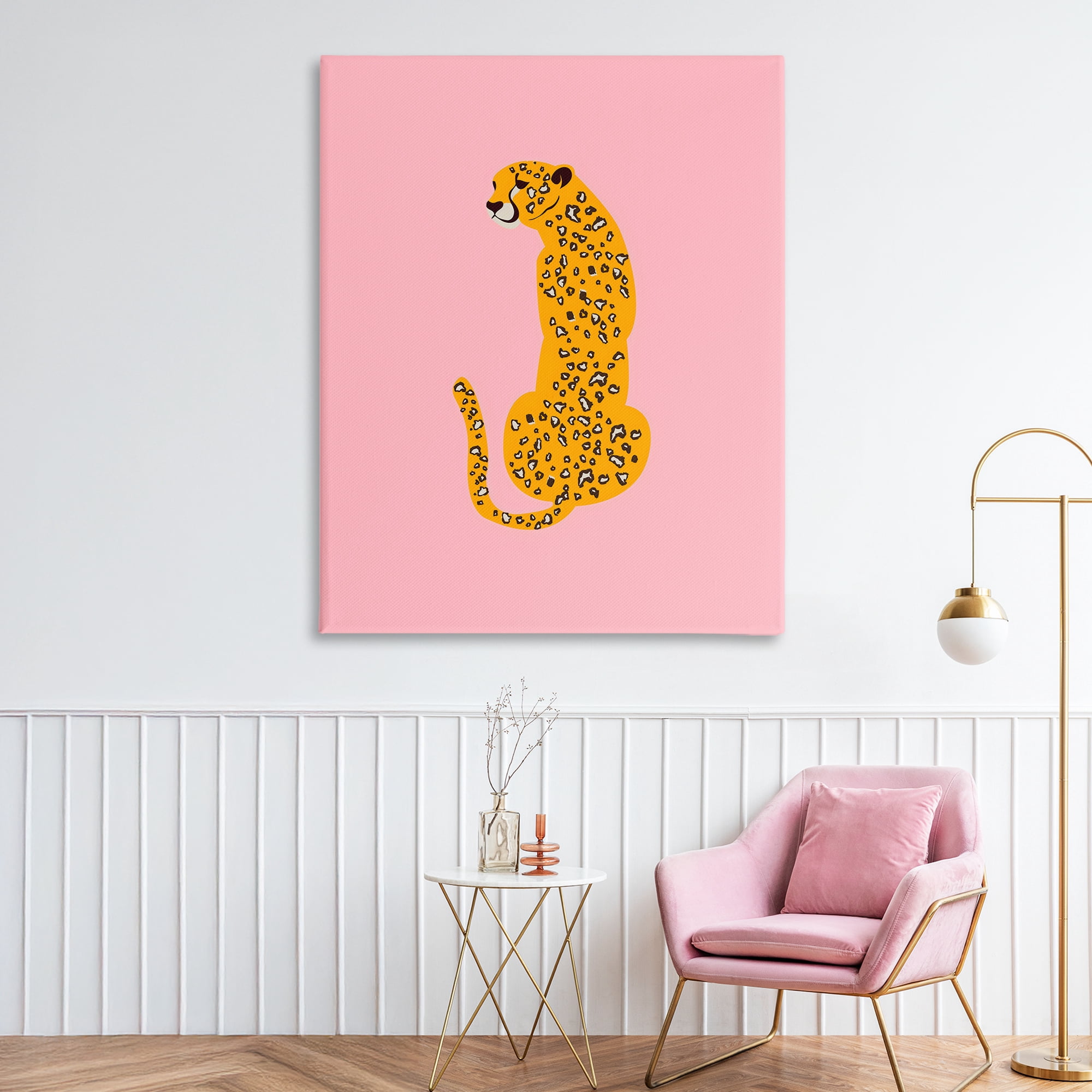 Stupell Industries Yellow Jaguar on Pink Canvas Wall Art, design by Creative Studio
