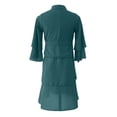 thumbnail image 6 of AINIYS Women Mid Length Lapel Collar Button Closure Windproof Water Resistant Stylish Trench Coat For Commute Outdoor Daily Green 11-12 Years, 6 of 8