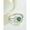 thumbnail image 5 of PYNZY Celtic Knot Rings Infinity Twisted Rings, 925 Sterling Silver Heart Statement Rings Emerald Birthstones Jewelry for Women and Mother Day Gift Size 8, 5 of 6