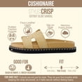 thumbnail image 2 of Cushionaire Crisp Women’s Slide Sandal – Faux Leather Cutout Slip-On with Artisan Stitching & Memory Foam, Wide Widths Available, 2 of 16