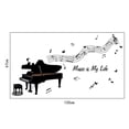 thumbnail image 2 of 3D Piano Note de Musique Rythmique Noire Autocollants Muraux Amovibles en PVC Décorations de Salle de Musique, 2 of 8