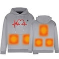 thumbnail image 7 of Couple's Keep Warm Hoodies Winter 5 Heating Usb Heating Hooded Loose Unisex Casual Zipper Heart Sweatshirts for Mens and Womens E-Grey M, 7 of 7
