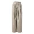thumbnail image 3 of Vedolay Women&nbsp;Pants&nbsp;For&nbsp;Work Women's Cotton Pants Drawstring Elastic Waist Casual Loose Comfy Summer Pants,Gray XL, 3 of 5