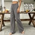 thumbnail image 6 of Lumosvexa Women's Wide Leg Jeans, with Pockets Loose Fit Elastic Waist Fall Trendy Office Pants Gray L, 6 of 7