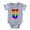 Heather Grey, variant on CafePress - Rainbow Letter U - Cute Infant Baby Football Bodysuit