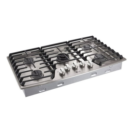 LG - STUDIO 36" Built-In Gas Cooktop with UltraHeat Dual Burner - Stainless Steel