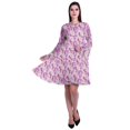 thumbnail image 2 of Moomaya Womens Long Sleeve Printed Knee Length Dress Flared Flowy Summer Dress, 2 of 6