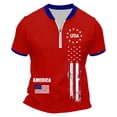 thumbnail image 4 of xfsWaSs 4th Of July Shirts For Men American Flag T-Shirt Casual Half Zip Short Sleeve T Shirt Tops Patriotic Independence Day Celebration Fashion Tshirt Tops, 4 of 4