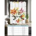 thumbnail image 6 of No Hook Shower Curtain with Snap in Liner Kingfisher Shower Curtain -Fabric Waterproof Inner Liner, Bird Flower Shower Curtains Washable 54"x78", 6 of 9
