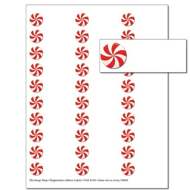 Peppermints Address Labels - 1in. x 2 5/8in. - Pack of 150 Labels - blank labels (not personalized) (oalx108)