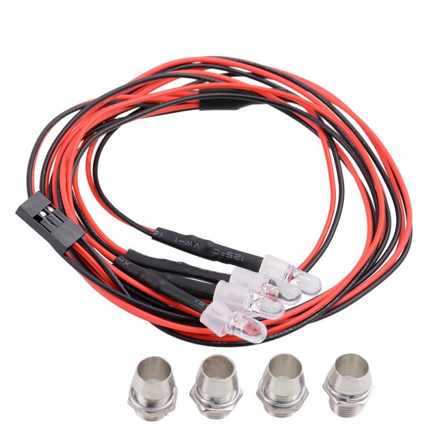 4 Piezas Delanteros Luces de Sistema Lámparas de Coche telemando Accesorios perfke RC Led Faros 5mm