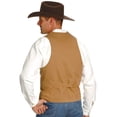 thumbnail image 2 of Scully Leather Brown Canvas Mens Vest, 2 of 3