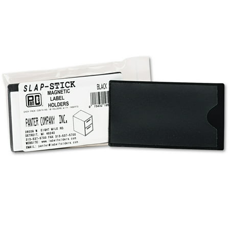 Sleeve Holder Labels Panter Company Slap-Stick Magnetic Label Holders, Side Load, 4-1/4 x 2-1/2, Black, 10/Pack -PCIMAGLHBK ()