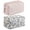 Pink + Dark Blue, variant on Makeup Bag Travel Toiletry Bag for Women Small Cosmetic Bags Cute Quilted Cotton Makeup Pouch Zipper Floral Portable Storage Cosmetic Travel Cloth Bag