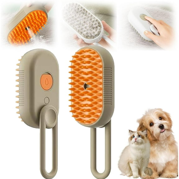 3-in-1 Cat Steam Brush, Spritz Defur Comb for Cats for Massaging and Cleaning Shedding Pets, Steam Cat Brush, Cloud Care Cat Brush for Long and Short Hair Cats and Dogs Grooming Tool