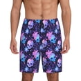 thumbnail image 3 of Lsque Skull starry sky flower leaf Mens Sleep Pajama Shorts,Short Pajama Pants, Cotton Ultra-Soft Knit-Medium, 3 of 9