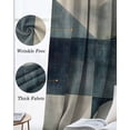 thumbnail image 3 of Navy Blue Geometric Blackout Curtains for Bedroom Living Room Darkening Curtains 84 Inch Length 2 Panels Set Grey Modern Abstract Art Window Curtain Insulated Window Treatment Grommet Drapes 52"x84", 3 of 9