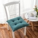 thumbnail image 5 of Cojín de suelo de pana con mechones y espuma viscoelástica | Cojín cuadrado de 43 cm | Asiento multiusos para sala de estar y tatami | Colores azul, amarillo, verde y café, 5 of 6