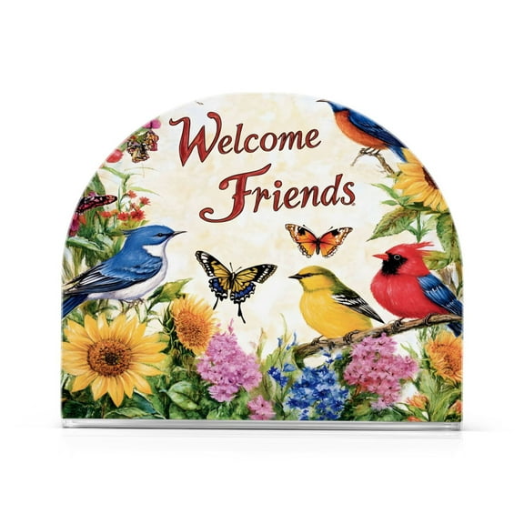 Ryvnso Butterfly Flower Cardinal Bird Acrylic Napkin Holder Table Kitchen Paper Tissue Organization