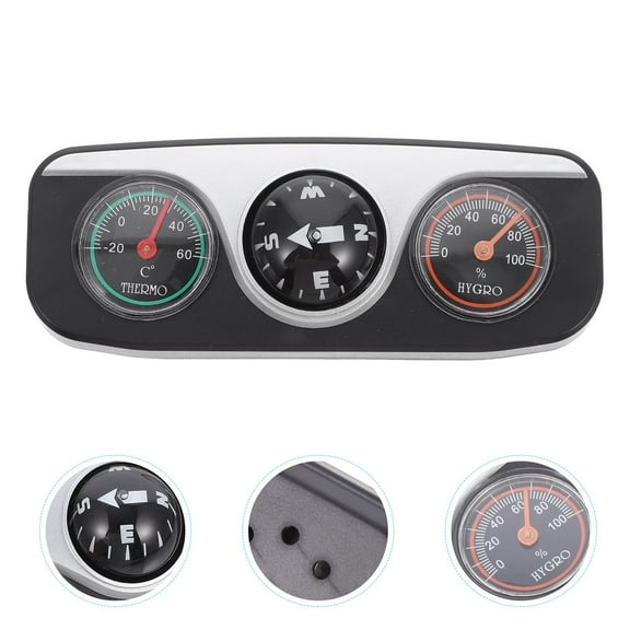Niceauty Vehicle Dash Mount Compass Thermometer and Hygrometer Multi Functional Car Accessory