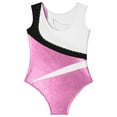 thumbnail image 4 of ZDHoor Girls Sleeveless Sparkly Metallic Gymnastics Leotard Unitard Ballet Dance Bodysuit Pink 16, 4 of 5