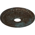 thumbnail image 3 of Ekena Millwork 18 1/8"OD 3 5/8"ID x 1 1/8"P Raymond Ceiling Medallion (Fits Canopies up to 5 1/8"), Hand-Painted Bronze Blue Patina, 3 of 5