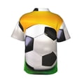 thumbnail image 4 of Soccer Ball On The Field Men's 3d Print Casual Button Down Shirts, Novelty Hawaiian Short Sleeves L, 4 of 8