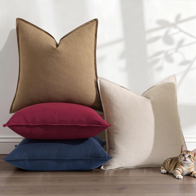 decorUhome Linen Throw Pillow Covers, 18x18 Inch, Set of 2 photo 8