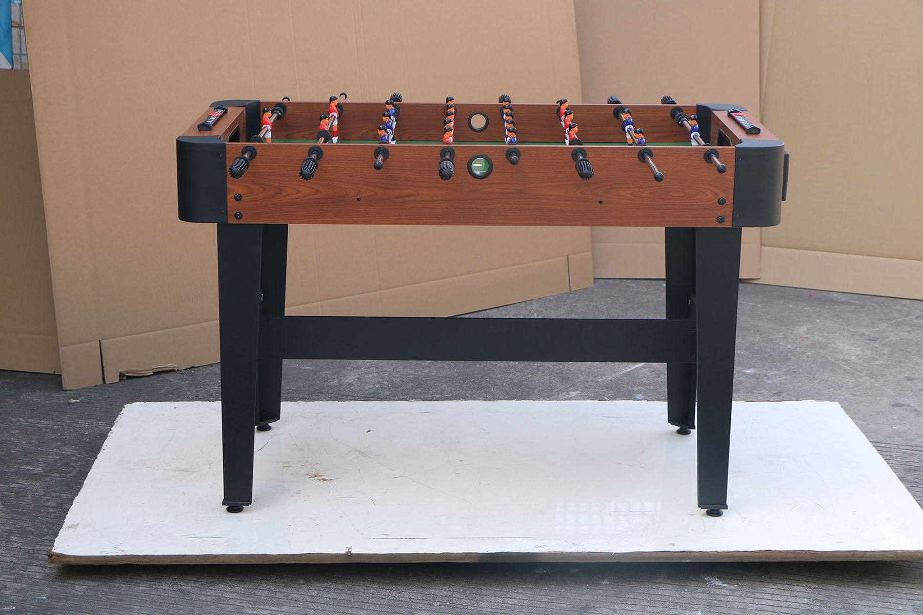 48" Soccer Table in Sleek Black Design - MDF and Steel Family Game Table Perfect for Indoor Play