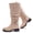 Beige 108, variant on Love Steetly Women's Extra Wide Calf Knee High Boots, Slouchy Ruched Tall Boots, Harness Buckle Strap, Chunky Lug Sole Block Heel Side Zipper Boots.