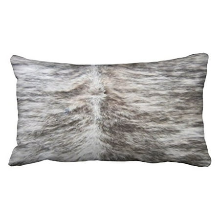 WinHome Brindle Cowhide Leather Look Lifelike Vintage Traditional Typical Pattern Polyester 20 x 30 Inch Rectangle Throw Pillow Covers With Hidden Zipper Home Sofa Cushion Decorative