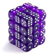 Chessex Dice Purple/White Translucent 12mm d6 (36) CHX 23807