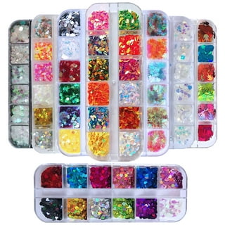 Nail Glitter Sequins Holographic Mermaid Star Heart Round Colorful Mixed  Flakes Chunky Glitters Stickers