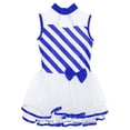 thumbnail image 6 of Aislor Girls Mock Neck Tutu Dress Ballet Dance Leotard Ballerina Striped Christmas Costume Size 6-16 Blue 14, 6 of 7