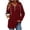 Wine, variant on Horkkom Quarter Zip Pullover Women Casual Tunic Drawstring Tops Fashion Solid Color Comfort Hoodie with Pockets XL