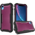 thumbnail image 2 of Designed for Apple iPhone XR Tough Hybrid Shockproof Hybrid PC + TPU Bumper Frame Rubber Drop Proof 3in1 Armor Full Body Phone Case Cover [Burgundy], 2 of 11