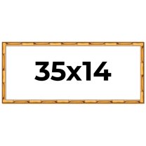 35x14 Frame Gold Bamboo Solid Wood Picture Frame | 1 Inch Moulding Width | Interior Frame Depth