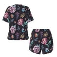 thumbnail image 6 of Wukai Roses Flowers Women's Pajama Set,Short-Sleeve Top and Shorts with Elastic Waistband and Pockets for Loungewear, Yoga, and Casual Wear-Medium, 6 of 8