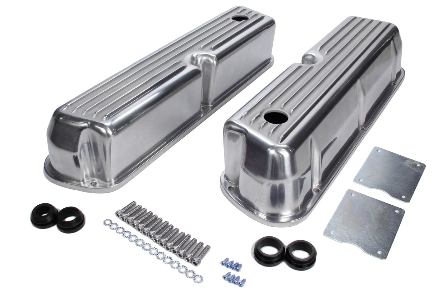 Racing Power Co-Packaged SB Ford Aluminum Valve C overs - Tall Finned
