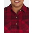 thumbnail image 4 of Terra & Sky Women's Plus Size Plaid Shirt Dress, Sizes 0X-5X, 4 of 5