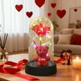 thumbnail image 7 of Mecorevxz Valentines Day Preserved Flower and Teddy Bear Heart Rose Ornament and Ambient Decorative Night Light(Red), 7 of 7