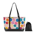 thumbnail image 7 of FORMRS Canvas Laptop Tote Bag for Women with 15.6" Computer Compartments Shoulder Handbag, Watercolor Circles, 7 of 7