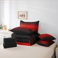 thumbnail image 6 of Manfei Black Red Twin Bedding Sets, Neon Gradient Stripe Bedding Comforter Set, Modern Abstract Geometric Sheet Sets, Super Cozy Room Decor Reversible 7 Pieces, 6 of 8