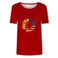 thumbnail image 4 of Tops Cortos para Mujeres Día de la Independencia Patriótica Impreso Cuello Redondo, Camiseta de Manga Corta Casual para la Primavera, Verano Y Fiesta, 4 of 4
