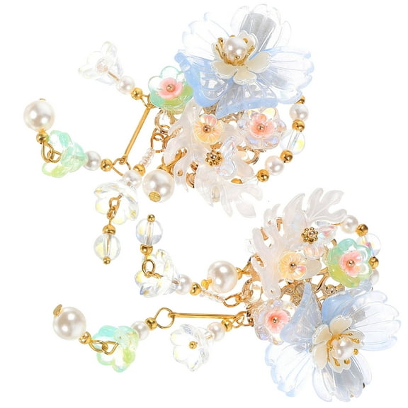 LOLIPPYY Alloy Flower Tassel Hair Clips, 1 Pair Stylish Accessories for Women and Girls