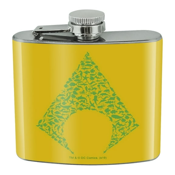 Aquaman Aquaman Icons Logo Stainless Steel 5oz Hip Drink Kidney Flask