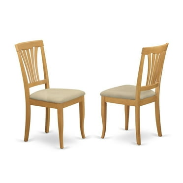 FurniFact Elegant Wooden Dining Chairs with Cushioned Seat – Set of 2, Oak Finish