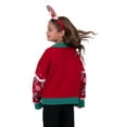 thumbnail image 2 of Jollidays Girls' Elf Santa Candy Cane Crop Long Sleeve V-Neck Button Front Cardigan Sweater, Size S-XL, 2 of 5