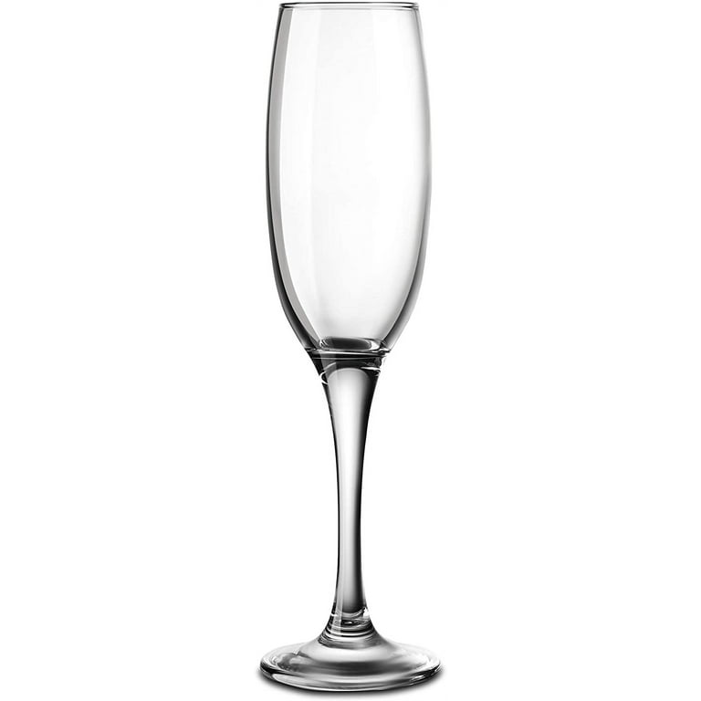 KooK Premium Clear Glass Champagne Flutes, Thin Stem, 7 ounce,  Classic Champagne Glasses Pack of 8: Champagne Glasses